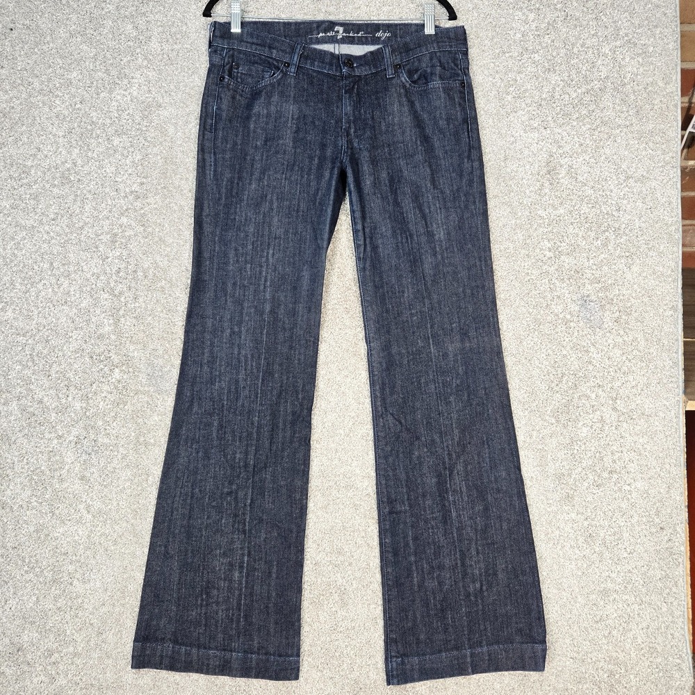 7 Seven for all Mankind Jeans Women's 31 (33x33) Dojo Wide Leg Flare dark wash